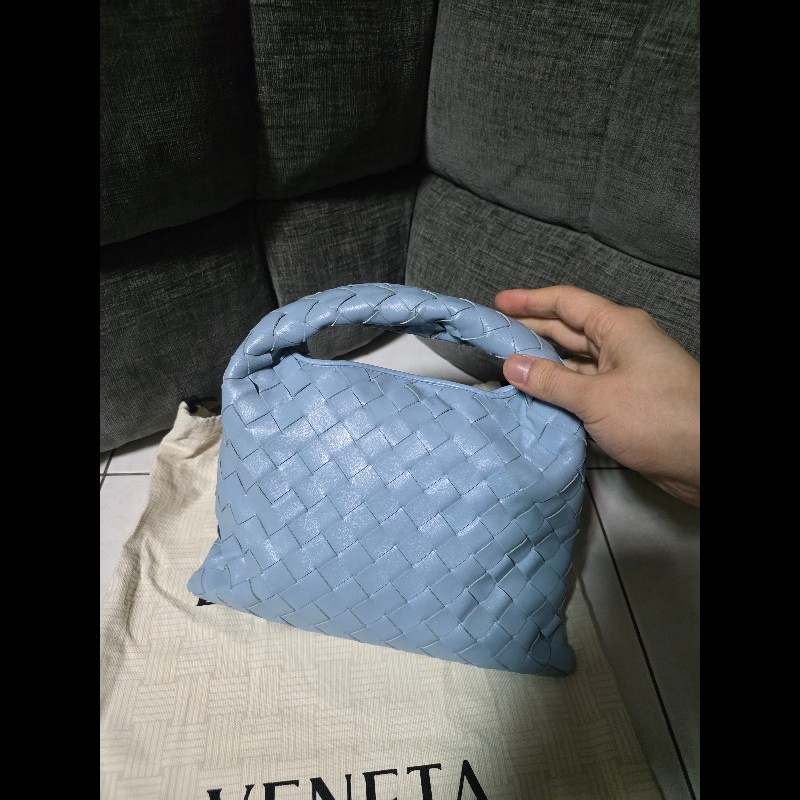 [全新]Bottega Veneta BV Mini hop 冰藍色-0