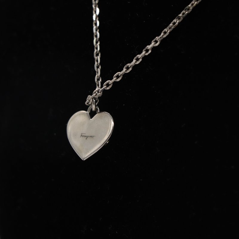 Salvatore Ferragamo 菲拉格慕 Gancini 金屬 愛心造型 吊墜項鍊-5