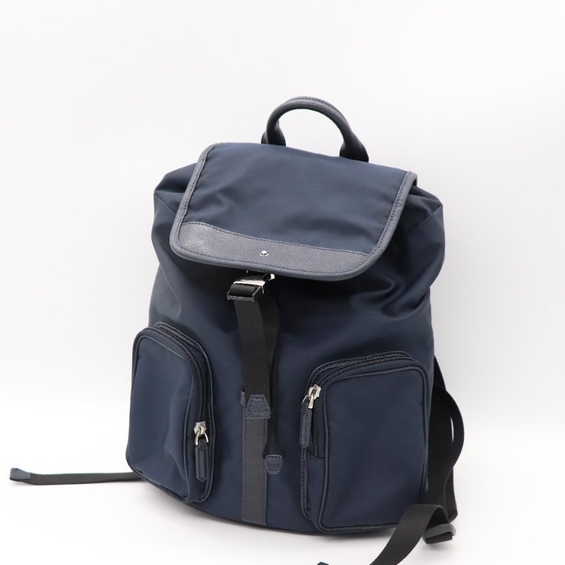 MONT BLANC 萬寶龍 Sartorial Jet 海軍藍色 尼龍 皮革 後背包 電腦包-1