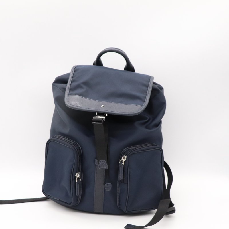 MONT BLANC 萬寶龍 Sartorial Jet 海軍藍色 尼龍 皮革 後背包 電腦包-2