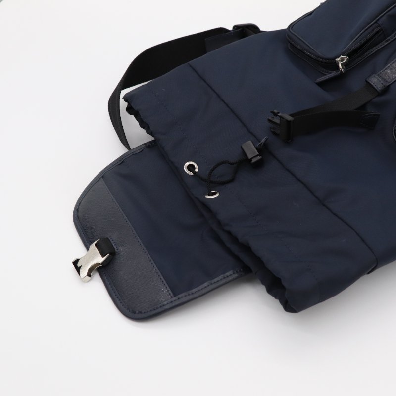 MONT BLANC 萬寶龍 Sartorial Jet 海軍藍色 尼龍 皮革 後背包 電腦包-11