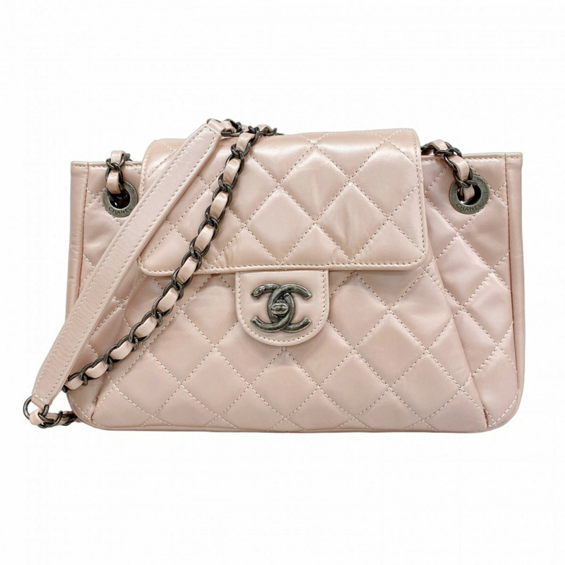 香奈兒 Matelassé 雙鏈肩背包，巴黎之魂系列，皮革，小牛皮，粉紅色，女士-0