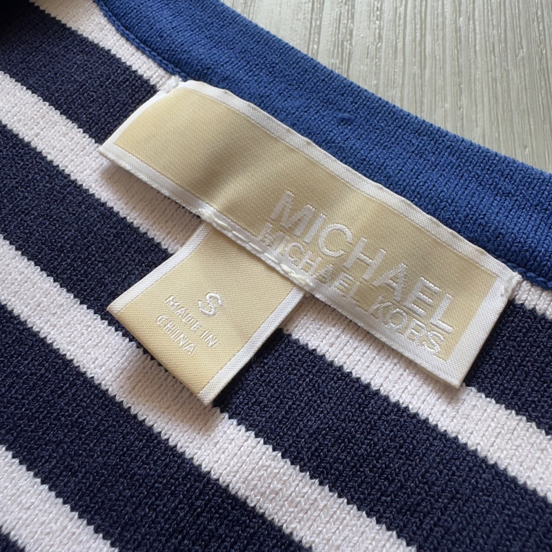 Michael Kors 無袖藍白條紋連身休閒洋裝-2