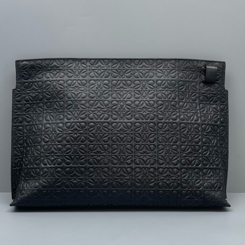 LOEWE羅意威黑色壓花手拿包30*20*4cm附件：無附件-1