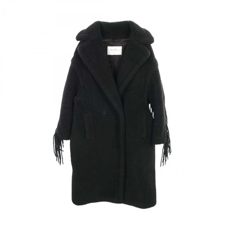 MAX MARA 泰迪熊圖案其他外套，真絲駝色黑色，二手女款-0