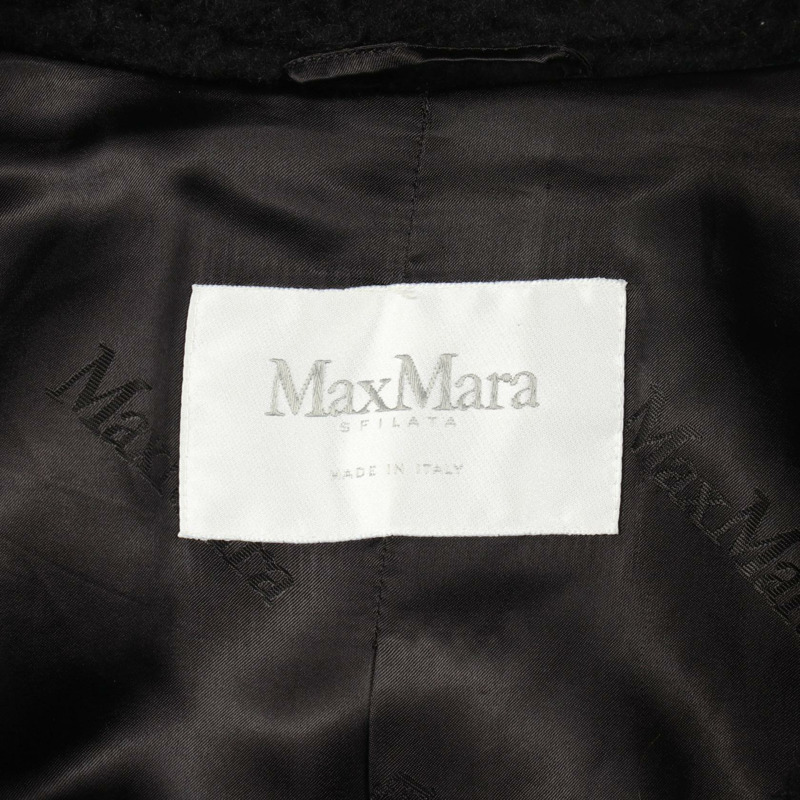 MAX MARA 泰迪熊圖案其他外套，真絲駝色黑色，二手女款-2