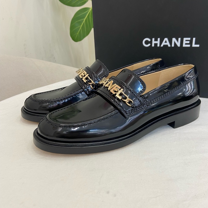 99新❤️ 香奈儿CHANEL 黑金字母 乐福鞋单鞋 37码-1