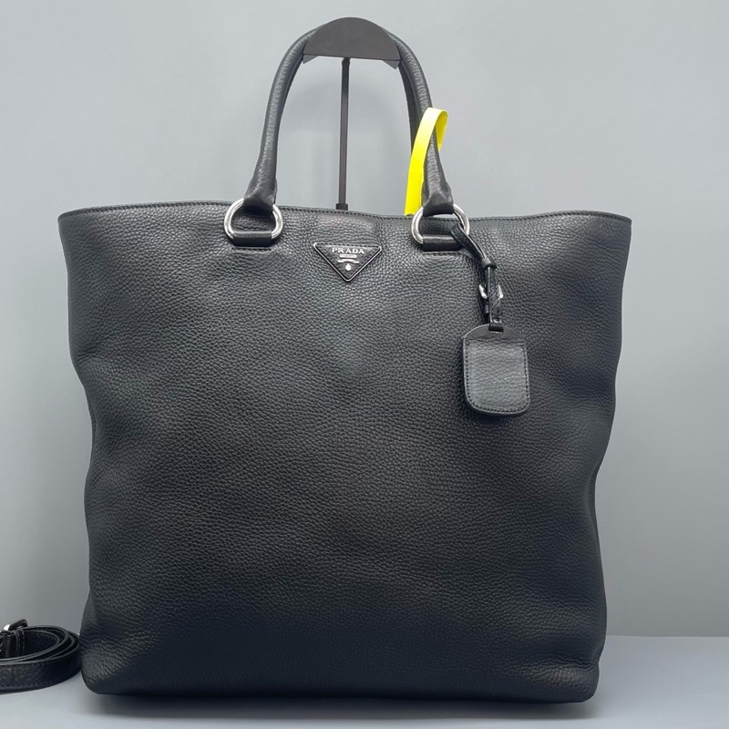 97新 prada普拉達托特包 黑色/35*35*13cm/附件:肩帶-0