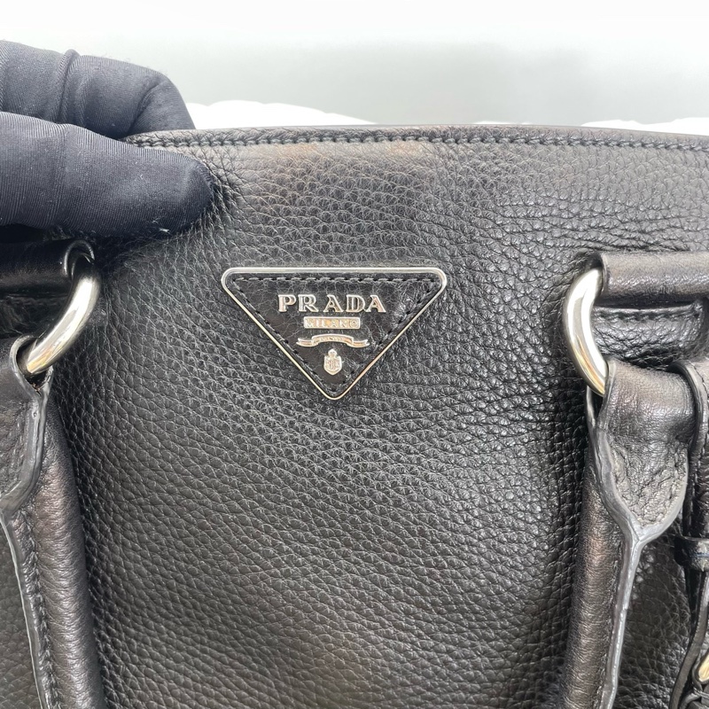 97新 prada普拉達托特包 黑色/35*35*13cm/附件:肩帶-5