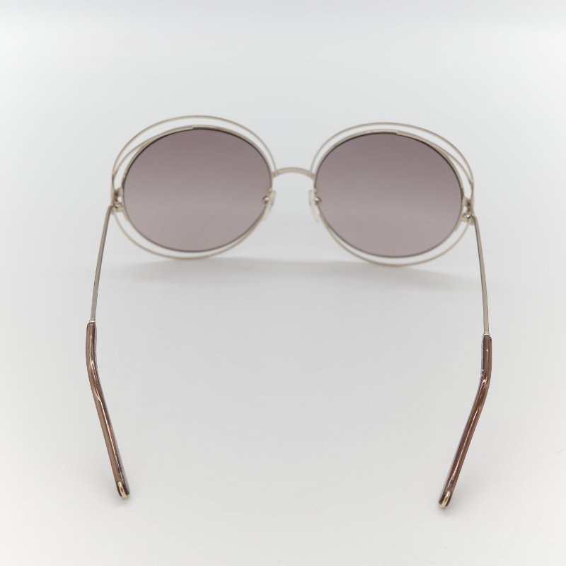 Chloé 蔻依 Carlina 金色金屬 茶色鏡片 大框圓形太陽眼鏡-3