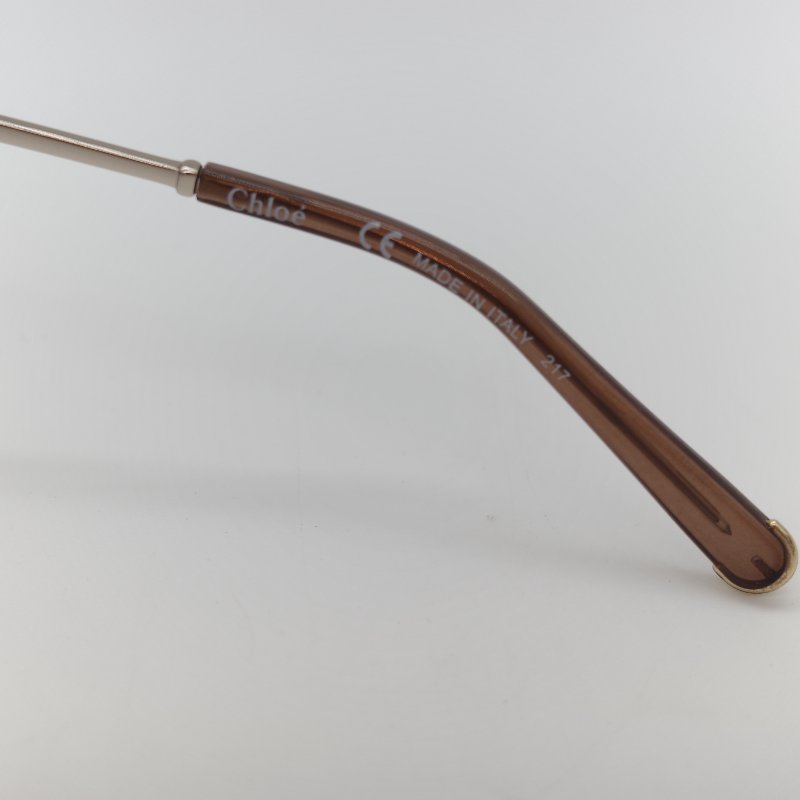 Chloé 蔻依 Carlina 金色金屬 茶色鏡片 大框圓形太陽眼鏡-8