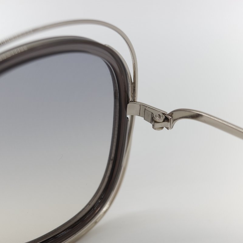 Chloé 蔻依 Carlina 金色金屬 漸變藍 半透明鏡片 大框圓形太陽眼鏡-8