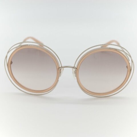 Chloé 蔻依 Carlina 金色金屬 漸變透色 大框圓形太陽眼鏡