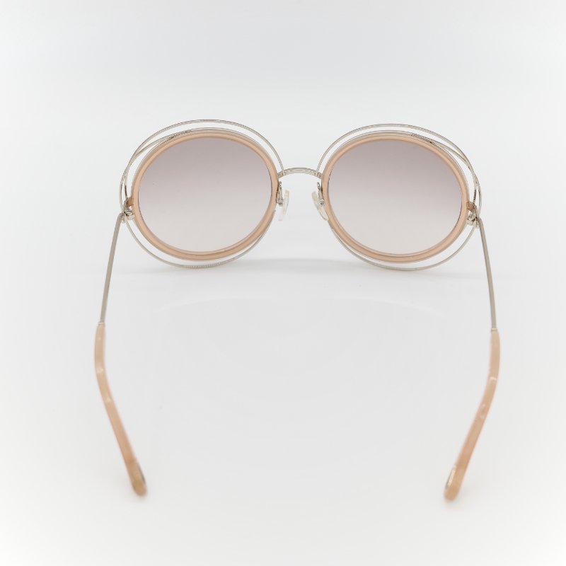 Chloé 蔻依 Carlina 金色金屬 漸變透色 大框圓形太陽眼鏡-6