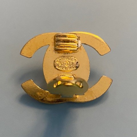 Chanel 香奈兒 復古 雙C CC 轉扣 夾式耳環 1997年 鍍金-5