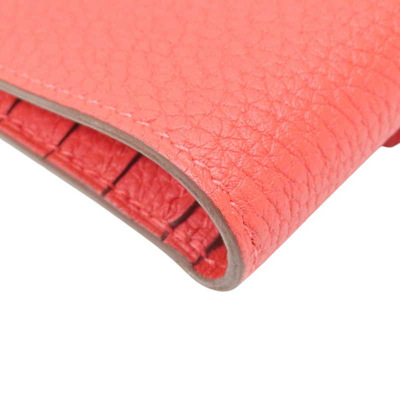 紅色 TC牛皮 Dogon Long 兩折長夾 銀扣 D刻【HERMES 愛馬仕】-14