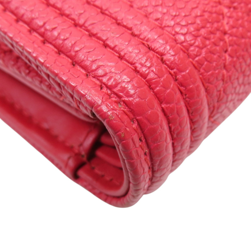 粉色 荔枝紋 牛皮 BOY CHANEL Compact Wallet 三折短夾 (無卡)【CHANEL 香奈兒】 A81965-13