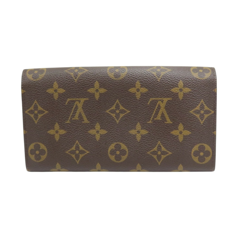 棕色 原花帆布 兩折長夾 金扣 M61734【LOUIS VUITTON LV 路易威登】 M61734-1