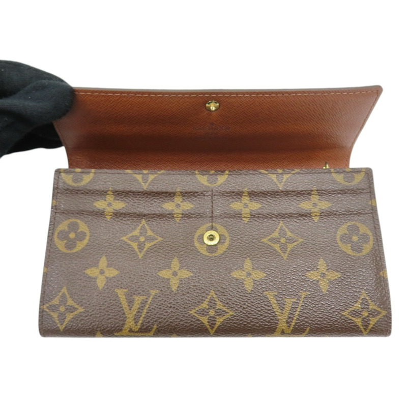 棕色 原花帆布 兩折長夾 金扣 M61734【LOUIS VUITTON LV 路易威登】 M61734-4