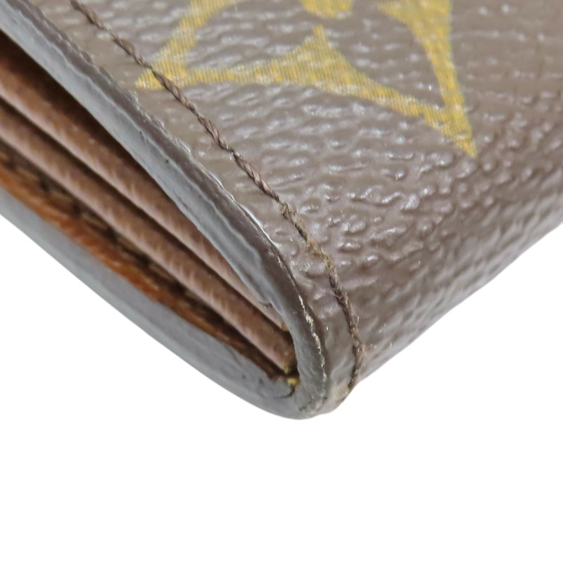 棕色 原花帆布 兩折長夾 金扣 M61734【LOUIS VUITTON LV 路易威登】 M61734-10