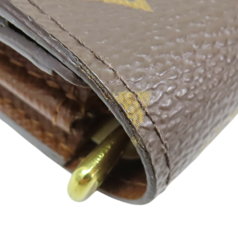 棕色 原花帆布 兩折長夾 金扣 M61734【LOUIS VUITTON LV 路易威登】 M61734-12