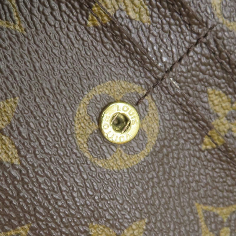 棕色 原花帆布 兩折長夾 金扣 M61734【LOUIS VUITTON LV 路易威登】 M61734-15