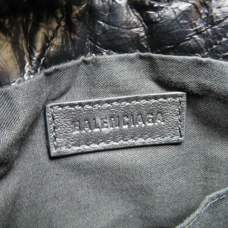 黑色 牛皮 CRUSH TOTE BB 肩背包【Balenciaga 巴黎世家】 781796-5