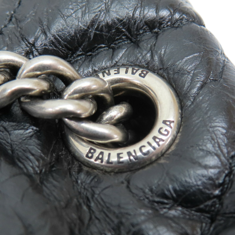 黑色 牛皮 CRUSH TOTE BB 肩背包【Balenciaga 巴黎世家】 781796-9