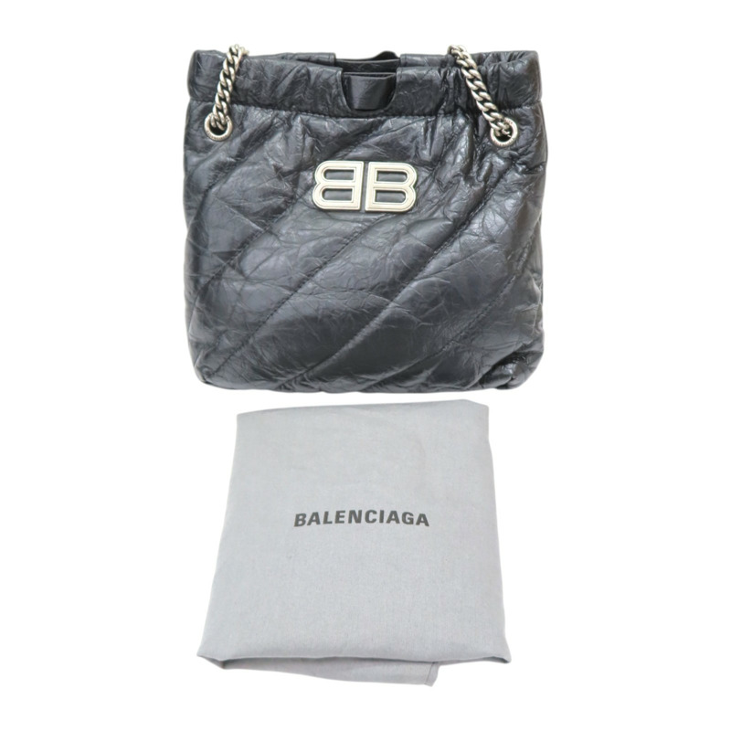 黑色 牛皮 CRUSH TOTE BB 肩背包【Balenciaga 巴黎世家】 781796-11