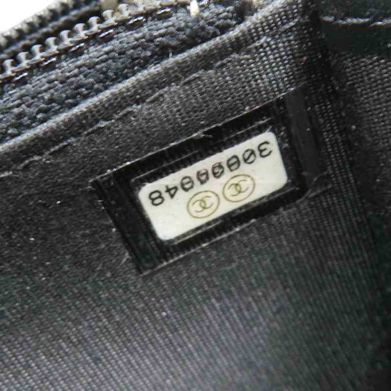 黑色 牛皮 山茶花壓紋 拉鍊中夾 【CHANEL 香奈兒】-8