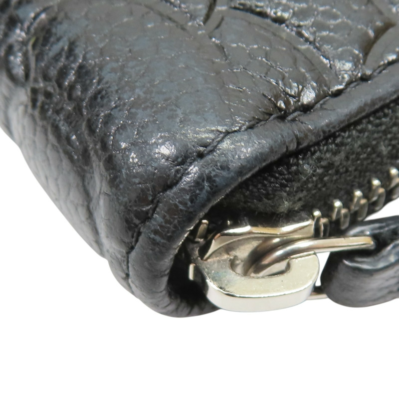 黑色 牛皮 山茶花壓紋 拉鍊中夾 【CHANEL 香奈兒】-11