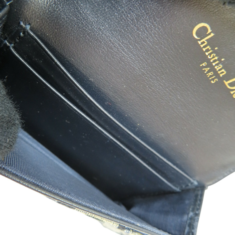 藍色 提花帆布 Saddle Cosmos Cardholder 零錢包 金扣 【Dior 迪奧 】-4