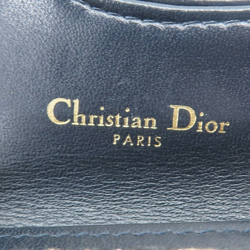 藍色 提花帆布 Saddle Cosmos Cardholder 零錢包 金扣 【Dior 迪奧 】-7