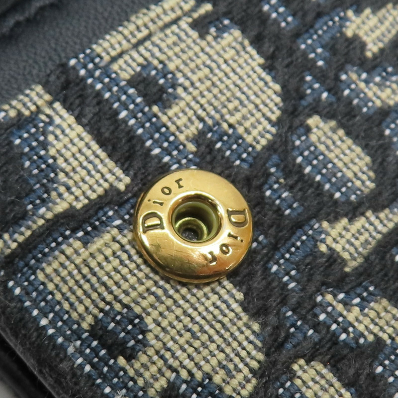 藍色 提花帆布 Saddle Cosmos Cardholder 零錢包 金扣 【Dior 迪奧 】-9