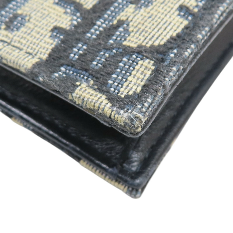 藍色 提花帆布 Saddle Cosmos Cardholder 零錢包 金扣 【Dior 迪奧 】-12