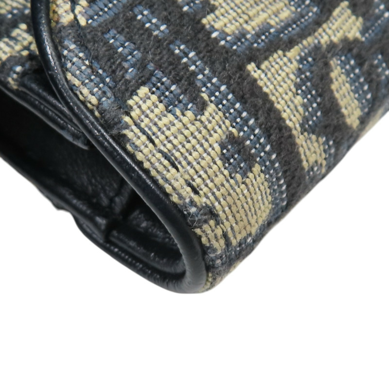 藍色 提花帆布 Saddle Cosmos Cardholder 零錢包 金扣 【Dior 迪奧 】-13