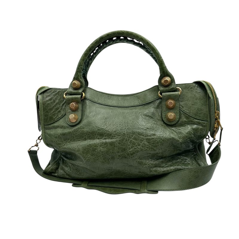 【美收精品】Balenciaga 巴黎世家綠色金釦City bag CT 機車包 C-299【隔月月中將轉賣至日本 上架期限30天】-1