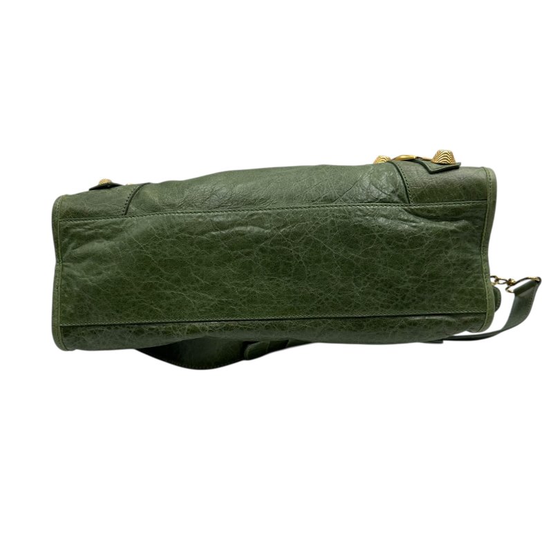 【美收精品】Balenciaga 巴黎世家綠色金釦City bag CT 機車包 C-299【隔月月中將轉賣至日本 上架期限30天】-4