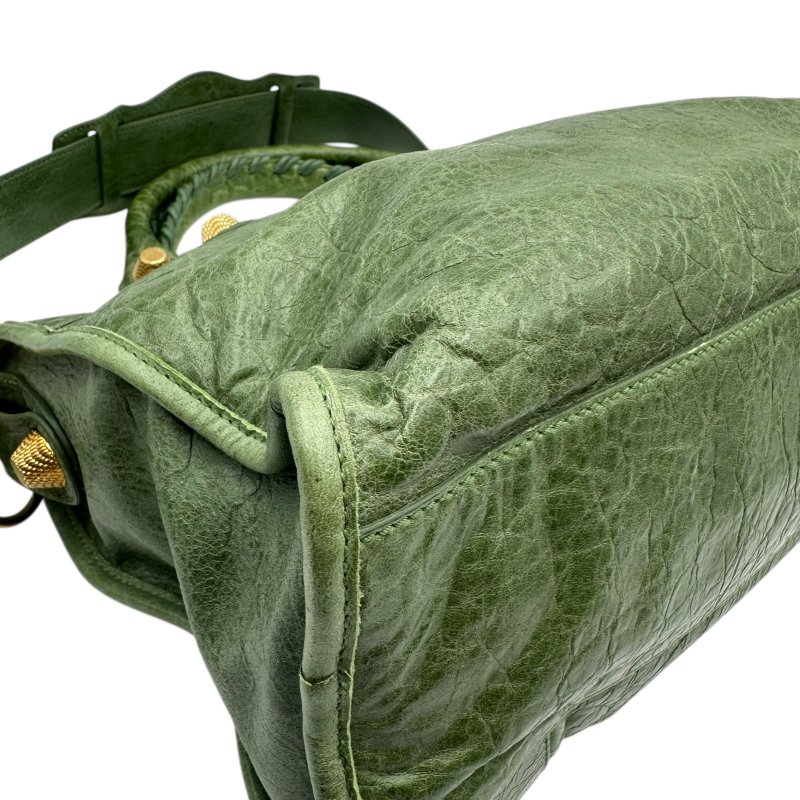 【美收精品】Balenciaga 巴黎世家綠色金釦City bag CT 機車包 C-299【隔月月中將轉賣至日本 上架期限30天】-8