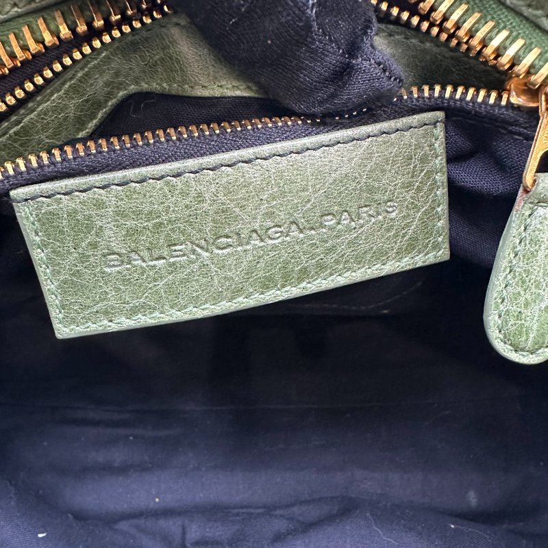 【美收精品】Balenciaga 巴黎世家綠色金釦City bag CT 機車包 C-299【隔月月中將轉賣至日本 上架期限30天】-11