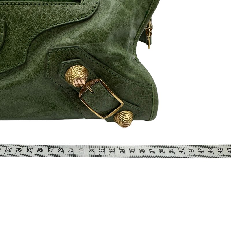 【美收精品】Balenciaga 巴黎世家綠色金釦City bag CT 機車包 C-299【隔月月中將轉賣至日本 上架期限30天】-13