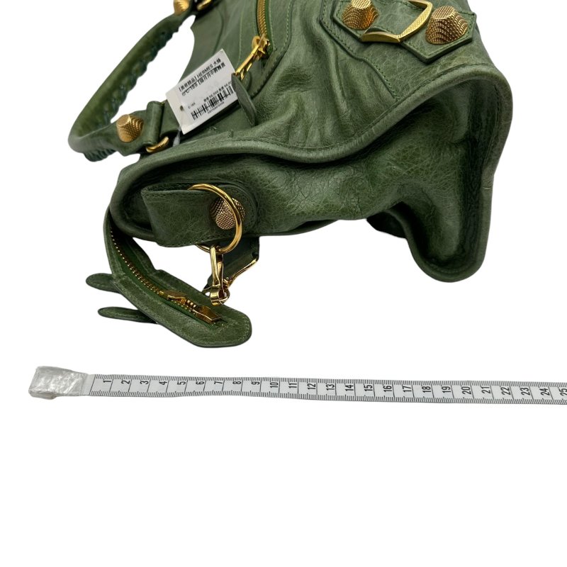 【美收精品】Balenciaga 巴黎世家綠色金釦City bag CT 機車包 C-299【隔月月中將轉賣至日本 上架期限30天】-14