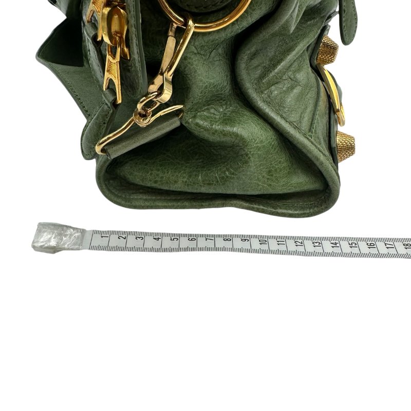【美收精品】Balenciaga 巴黎世家綠色金釦City bag CT 機車包 C-299【隔月月中將轉賣至日本 上架期限30天】-15