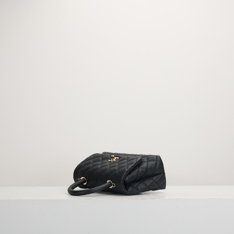 二手Chanel coco handle 24小號/黑金牛-3