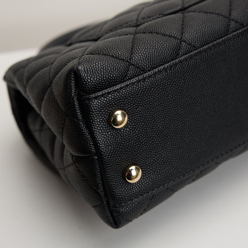 二手Chanel coco handle 24小號/黑金牛-5