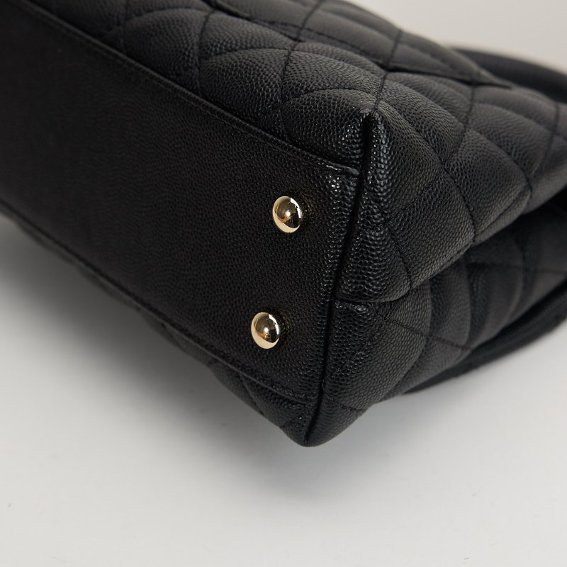二手Chanel coco handle 24小號/黑金牛-7