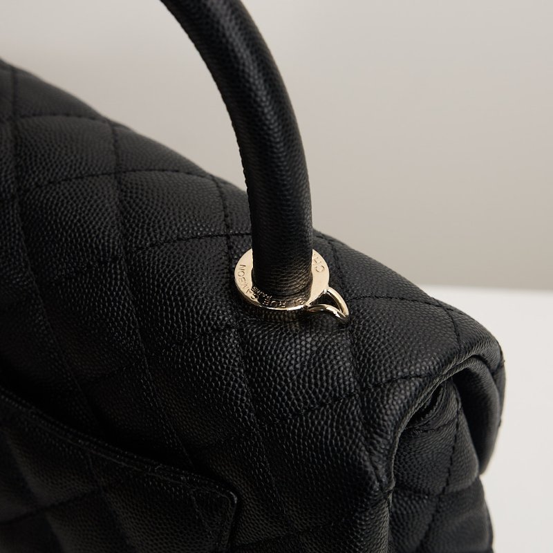二手Chanel coco handle 24小號/黑金牛-8