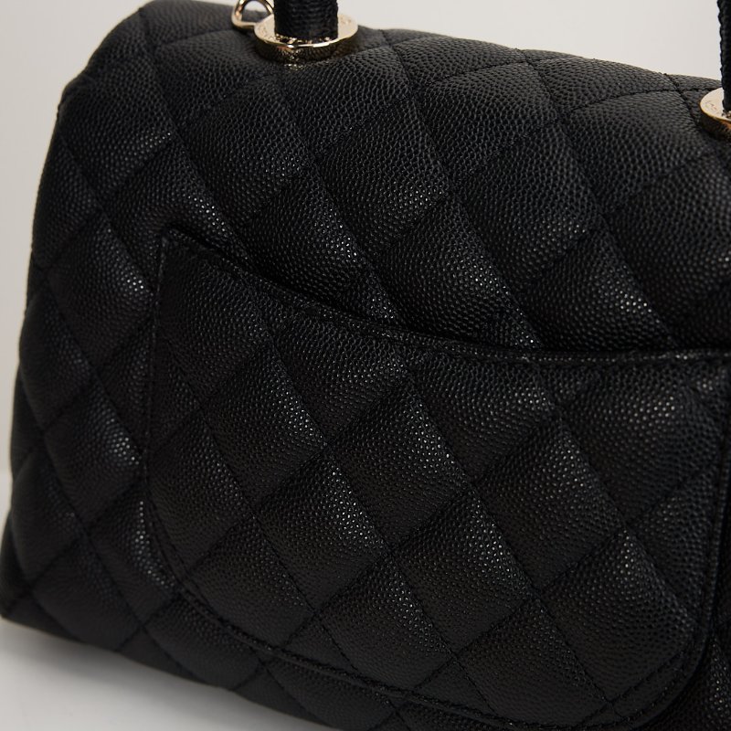 二手Chanel coco handle 24小號/黑金牛-9