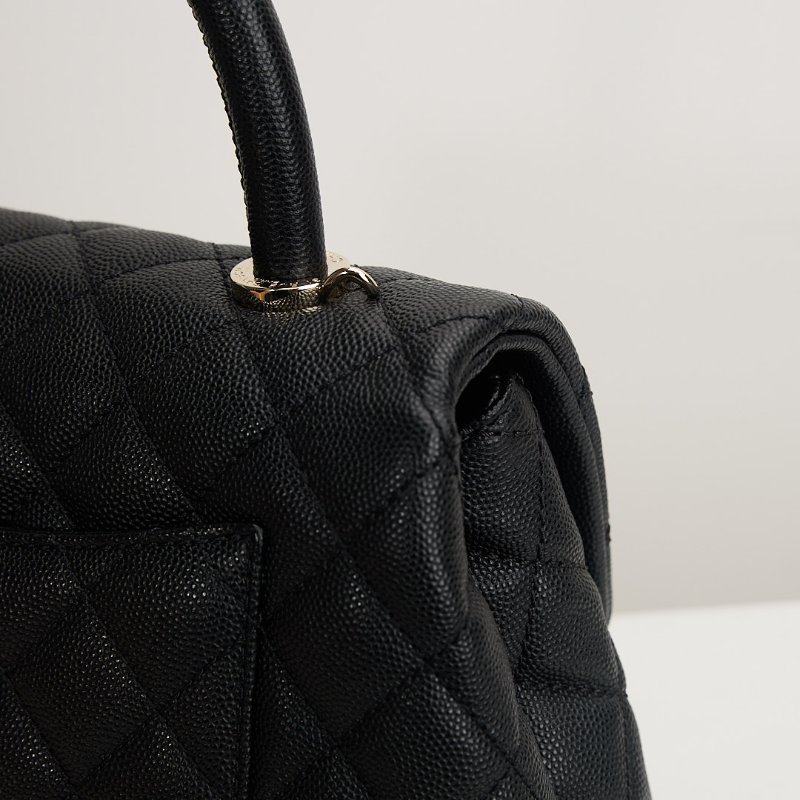 二手Chanel coco handle 24小號/黑金牛-10