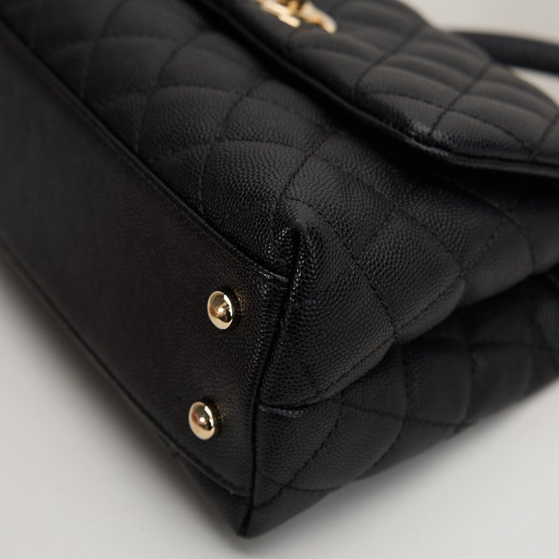 二手Chanel coco handle 24小號/黑金牛-13